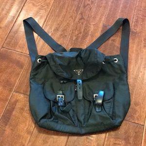 Prada! Green nylon Prada backpack!